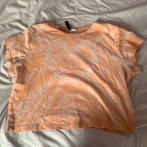 Tied-dye orange heart shirt